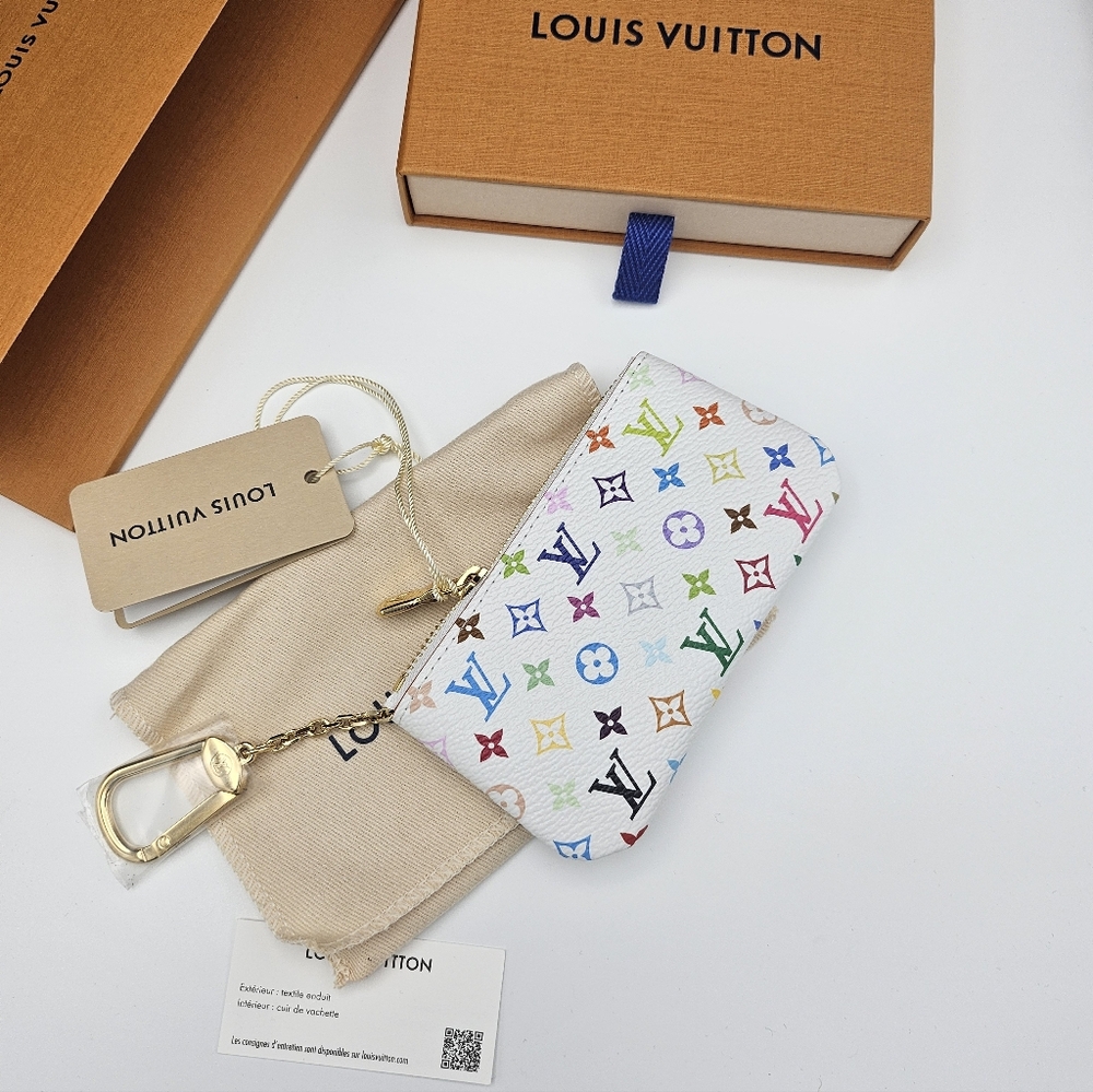 Brand New 2026 Authentic Louis Vuitton Murakami Multicolor Monogram Key Pouch - Picture 10 of 17